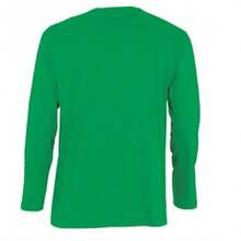 SOLS Mens Monarch Long Sleeve Plain Colour T-Shirt - Kelly Green - View 3
