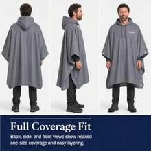 Brookstone Rain Poncho - Lightweight Reusable Waterproof Hooded Travel Rain Gear Poncho For Men And Women - As Pic - View 3