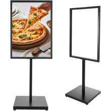 Kundenstopper A1 Plakatständer, Bodenständer Schilderhalter, Infoständer Höhenverstellbar 160cm, Eisen Schwarz, Bodenstehend Werbetafel für Werbung, Geschäfte, Restaurants - Standard - Übersicht 1