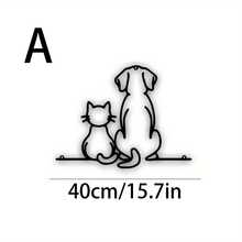 1pc Metal Cat Wall Decor, Iron Cat Wall Hanging, Cat Home Metal Wall Ornament, Iron Puppy Hanging Ornament, Minimalist Line Art, Wall Hanging Decor, Indoor And Outdoor Universal Decorative Hanging - One Size Fits All - View 7