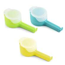 Sealing Food Bag Clip With Spout | Reusable Pour Spout Bag Sealer For Snacks, Cereal & Pet Food - Random Color - 3 Pieces - View 10