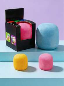 1pc Random Color Cotton Candy Squeeze Ball, Color Changing Under Sunlight, Soft Stress Relief Toy, Cylindrical Finger Toy, Suitable For Adults To Relieve Anxiety - Multicolor - View 3
