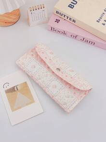 1Pc Cute Quilted Floral Print Long Wallet, Pink Strawberry Star Pattern Multi-Purpose Card Hohttpslder & Phone Pouch For Girls, Travel Organizer Pouch - Multicolor - View 9