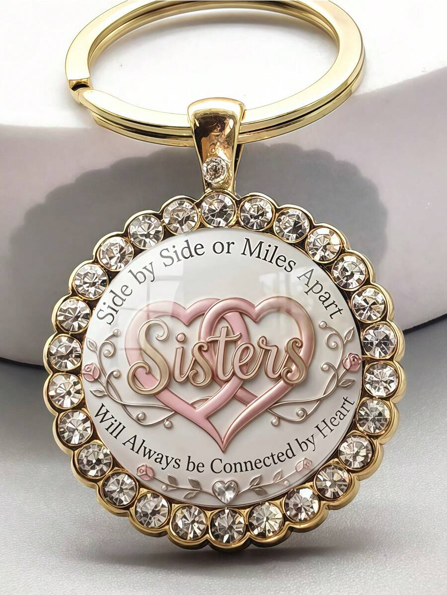 1PC Sister Love Letter Keychain, Unisex Fashion Accessory, Bag And Car Key Decoration, Suitable As Christmas, Thanksgiving And Easter Gift For Family And Friends