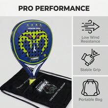 Padel 拍球拍 - KOBRA Pro 碳纖維，360g 輕量化，EVA 泡沫核心，低風阻設計，防滑手柄，附抽繩攜帶袋 - 彩色 - 查看 1