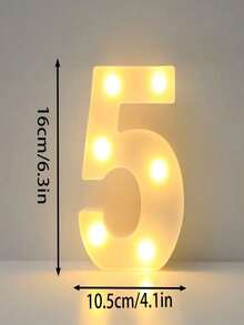 26 Letters LED Light-Up Numbers 0-9, Wedding Birthday Christmas Decoration Night Light, Party Bedroom Use, 16CM Height, Pink (Battery Not Included) - White - View 13