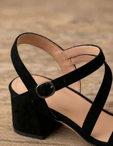 Geeyea Women's Strappy Sandals, Open Toe Block Heel Sandals. Ankle Strap Dress Shoes. Summer Casual Comfort Sandals. Fashion Footwear,Black - 黑色 - 查看 4