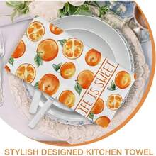 1/2/100pcs Luxury Kitchen Towels, Lemon & Bee Pattern Design, Multiple Sizes Available, Machine Washable, Heat Resistant, Highly Absorbent And Easy To Clean, Suitable For Party Decor, Coffee Table And Home Decoration - Multicolor - View 10