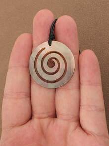 SUPBORA 1pc Fashionable Natural Shell Spiral Swirl Pendant On Wax Rope Necklace Suitable For Women Girls Jewelry Gift - Multicolor - View 10