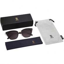 SOJOS SJ2052 - anteojos de sol de diseño de ojo de gato - gris (Negro/Gris) - Ver 5