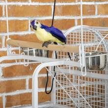 PawHut 55" Large Parrot Cage With Toy Hooks Above Top Bird Perch, Tray, Food Cups, Rolling Stand, Bird Cage For Cockatiels, Parakeets, Lovebirds-XY865865 - Default - View 7