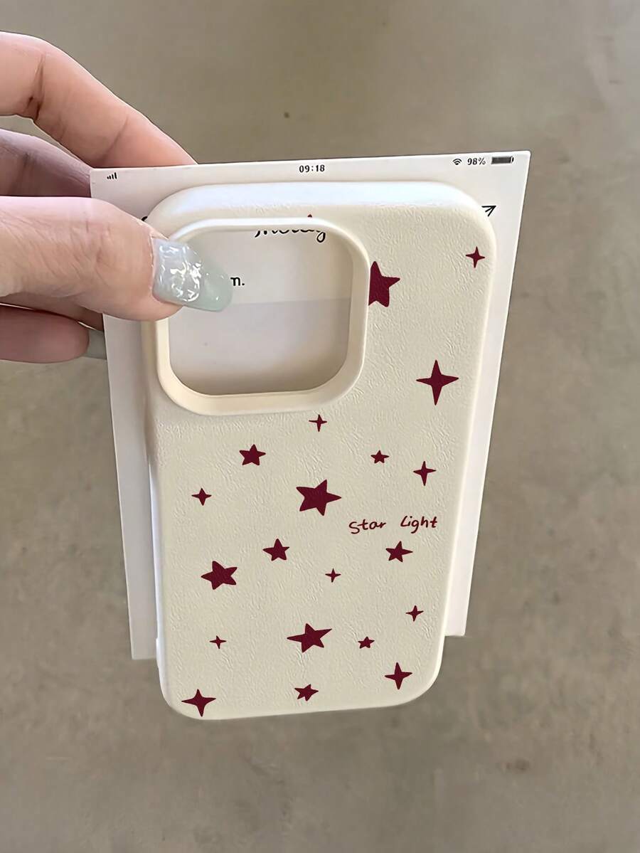 1個白色五角星燈簡約個性化TPU防摔全包手機殼,適用於Apple 17 16 15 14 13 12 11 Pro Max Air及系列 - 彩色 - 查看 1