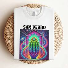 Damen-T-Shirt mit Aufdruck "San Pedro Psychedelic T-Shirt" – Unisex-T-Shirt mit farbenfrohem Naturkunstdesign - Weiss - Übersicht 3