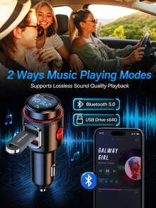 XF.Meraki Car FM Transmitter, Bluetooth 5.4, Wireless Audio And Hands-Free Calling, For Car Stereo Systems - A - View 5