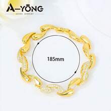 Dubai Zirkonia Wassertropfen Schmuckset 21k vergoldet Italienische Mode geometrische Halskette Armband Ohrringe Arabische Frauen Hochzeit Party Schmuck - Zirkonia-Set - Übersicht 18