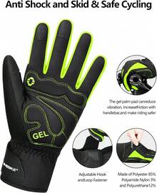 INBIKE Guantesérmicos de Gel para Hombre, para Invierno y Clima frío - Verde - Ver 4