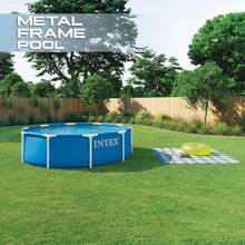 10' X 30" Round Above Ground Pool, INTEX Durable Metal Frame Outdoor Backyard Swimming Pool - C - View 5
