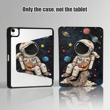 1個翻蓋式桌上型保護殼，附筆槽，太空人、行星與星星圖案，360度旋轉支架，內建筆槽，PU皮革保護殼附支架，自動休眠/喚醒功能，適用於Honor 8/9/10、Honor X8/X8A/X9/X8Pro/X9Pro/X9A/V8 Pro/GT 11.5吋及其他機型 - 彩色 - 查看 6