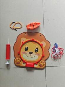Adjustable Wall-Mounted Kids Basketball Hoop Set, Suitable For 3-8 Years Old, Cartoon Animal Design, Multi-Function Shooting And Ring Toss Game, Foldable And Easy To Store, Indoor/Outdoor Parent-Child Sports Toy, Suitable For Boys And Girls - Multicolor - View 17