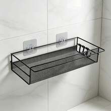 Black and White Random Mesh Drain Rack (includes Two Adhesive Stickers)