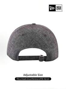 New Era "It's A Good Day" 灰色亞麻棒球帽，休閒平頂帽，日常街頭穿搭頭飾 - 深灰色 - 查看 6