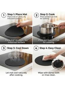 5pcs/Set Induction Cooktop Protective Mats, Heat-Resistant Silicone Stove Covers, Wear-Resistant Non-Slip Countertop Pads, Suitable For Kitchen Cooking And Baking - Multicolor - View 2