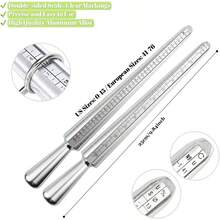 KLONKEE Jewelry Measuring Tool Kit, Including Metal Ring Mandrel, Alloy Ring Size Measuring Instrument, Men's And Women's Jewelry Making And Repair Tools With Rubber Hammer, Ring Size Gauge And Polishing Cloth, And Reusable Ring Measuring Strap. - Jewelry Measuring Tools - View 2