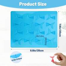 16-Cavity Textured Mermaid Tail Silicone Baking Mold, Reusable Easy Release Mould For DIY Chocolate, Gummy Candy, Fondant, Jelly, Cupcake Topper, Mermaid Birthday And Under Sea Theme Party Cake Decor - Multicolor - View 2