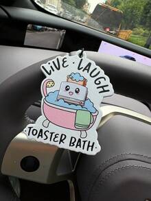 Thumbs Up Crying Cat Meme & Live Laugh Toaster Bath Funny Car Air Freshener, 60-90 Days Long Lasting, Alcohol-Free, Odor Eliminator Air Purifier, Hanging Aroma Ornament For Car Bedroom Bathroom, Cute Funny Auto Decor & Multi-Purpose Bookmark - Coffee + Vanilla + Amber (Reinforced) Scent - View 17