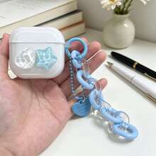 Blue Chain Blue Star Flowing Light Protective Case, Suitable Compatible With Apple Wireless Earphone Case Anti-Scratch Anti-Drop Protective Case - Clear - View 4