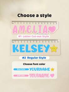 Custom A2 Size Colorful Letter Acrylic Ruler, Personalized Name, 15cm Long, Suitable For Stationery Enthusiasts, Fashionable Ruler For Birthday, Office Use, Daily Tasks And Students - Multicolor - View 6