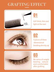 DeceMars 6D W Shaped Eyelashes Extensions C D Dd L M Curl 0.07mm Brown 12 Rows One Tray - View 5