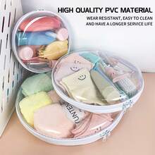2026 Multi-Functional Transparent Round Storage Bag Set, Waterproof And Stain-Resistant Portable Travel Storage Organizer, Travel Essential, Home Essential, Business Trip Essential, Summer Essential, Swimming Essential, Beach Essential - Multicolor - View 3
