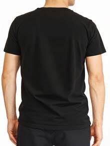 Funny "Can't Hear Me Playing Games/Eating Ramen" Gamer T-Shirt - Unisex Summer Casual Streetwear Tee With Round Neck & Short Sleeve, 95% /5% Spandex - 黑色 - 查看 2