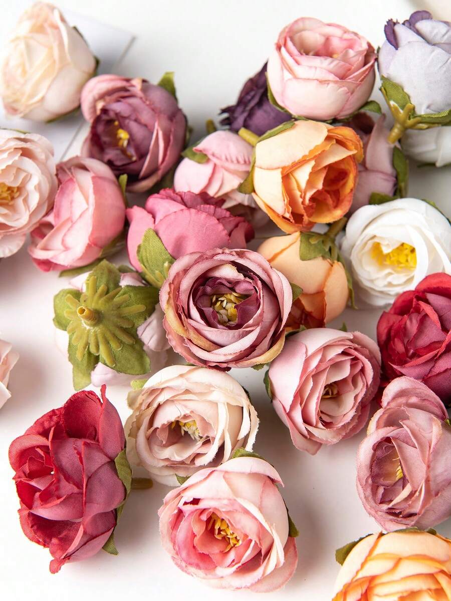 3 Pcs Artificial Roses, Suitable For Wedding Party Decoration, Cake Decoration, Home Living Room Dining Table Decoration, Fake Plants, Autumn Decoration, Room Decoration, Desk Decoration, Garden Decoration And More. - Multicolor - View 1