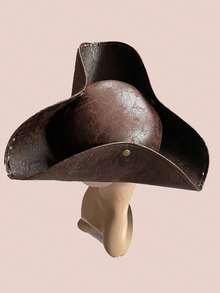 1pc Vintage Pirate Tricorne Hat, Perfect Decoration For Various Parties, High Top Hat, Movie Costume Hat, Clown Hat, Irish Dance Costume Hat, Etc. - Multicolor - View 6