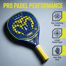 Padel 拍球拍 - KOBRA Pro 碳纖維，360g 輕量化，EVA 泡沫核心，低風阻設計，防滑手柄，附抽繩攜帶袋 - 彩色 - 查看 11