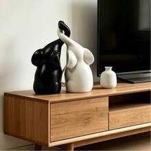 現代大象情侶雕塑裝飾品 居家裝飾 節日禮物 浪漫愛意裝飾 - A - 查看 2