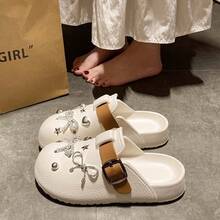 Sandalias tipo zueco de mujer estilo vintage INS de verano, EVA perforada, sin cordones, casuales y cómodas, para playa, jardín y uso versátil al aire libre - Blanco - Ver 2