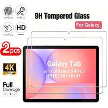 Yezodawee 2pcs Tablet Screen Protector Film Compatible With Galaxy Tab S11 / S10 Lite / S10 FE / S9 FE / S9 / S8 / S7 (11" & 10.9"), High Definition Tempered Glass Film Compatible With S Pen, Fits Phone Case - Clear - View 9