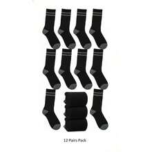 Workwear Crew Socks - 12 Pairs Unisex Work Socks - UK 6-11 Size - Crew Length - Color default - View 1