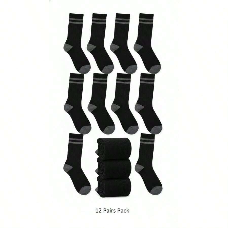 Workwear Crew Socks - 12 Pairs Unisex Work Socks - UK 6-11 Size - Crew Length - Color default - View 1