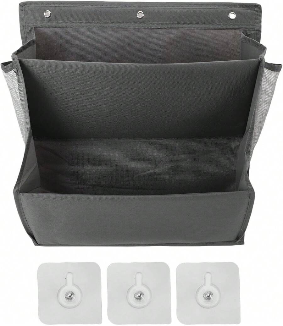 Yosoo Gear Organizador de Zapatos Colgantes, Rejilla de Almacenamiento de Tela Oxford de 2 Niveles con Ganchos Adhesivos para Accesorios para el Gabinete de Pared (Gris) - Negro - Ver 1