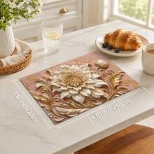 1pc 3D Floral Print Diatomaceous Earth Kitchen Drying Mat, Non-Slip Heat-Resistant Absorbent Mat, Suitable For Kitchen Countertop, Coffee Machine, Tableware, Home Cafe Bar Party Decor Placemat Gift - Multicolor - View 15