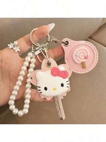 1 llavero mini con tarjetero de Hello Kitty de Sanrio, ideal para Halloween, Navidad, graduación, decoración del hogar, novia, fiestas, cumpleaños de amigos y para la escuela. - Multicolor - Ver 1