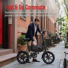 350W Folding Electric Bike For Adults, 15.5 Mi Range, 15.5MPH, 36V 7.5Ah Removable Battery, 14" Tires, 265 LB Load, Ultra-Compact Commuter E-Bike For Urban Riding - màu đen - Xem 5