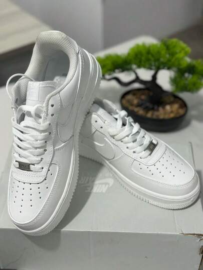 Nik Air Force11 Low All White Trainers | 100% Authentic Classic Leather Sneakers | Wardrobe Staple Retro Platform Board Shoes For Gen Z