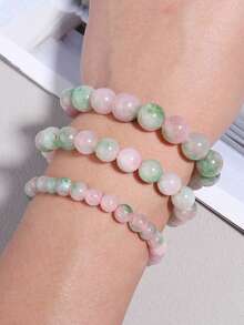 6 8 10mm Natural Datura Jade Agate Beads Round Agate Accessories Energy Stones For Girls For Mala Yoga Jewelry Making Keychain Making Supplies - Multicolor - View 4
