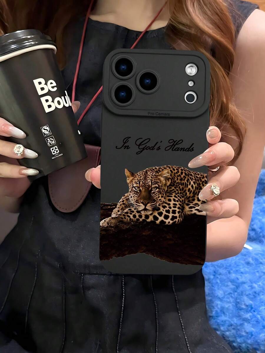 Funda de teléfono de lujo con diseño de estampado de leopardo, estética linda y a prueba de golpes, protección de la protuberancia de la lente, compatible con iPhone 17/17Pro/17Pro Max/16/15/14/13/12/11/7/8/XR/XS/Plus/Pro/Pro Max y series, y compatible con Galaxy S/A Series - - Negro - Ver 1