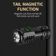 1件裝迷你黑色高亮度LED手電筒，附腰夾，Type-C充電，便攜式手持手電筒，適用於戶外露營、徒步、緊急情況、夜釣、居家日常使用 - 手電筒 - 查看 4